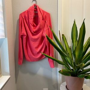 Free People Pink Cowlneck thermal top